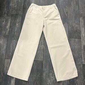 Zara Classic Wide-Leg Beige Pants